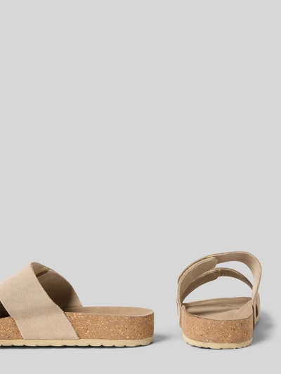Produktfoto, Sandalette aus Kalbsleder Modell 'MALTA' von Jack & Jones in Beige mit Riemen, Schlupfform, Klettverschluss, Absatzhöhe 3 cm, Herrenschuh, strukturierte Sohle.