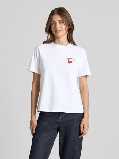 VILA T-shirt met stitching model 'NORA' Wit - 4