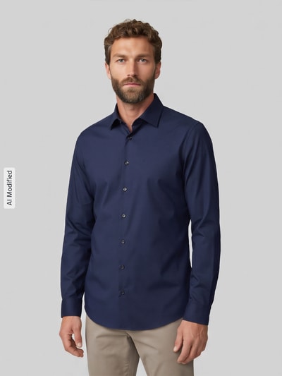 Jake*s Slim Fit Businesshemd mit Kentkragen Ocean 4