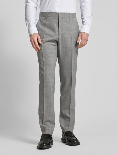 BOSS Regular fit pantalon met persplooien, model 'Genius' Lichtgrijs - 4