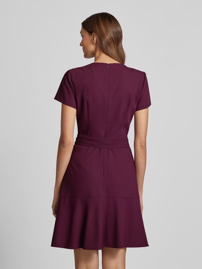 HUGO Knielanges Kleid mit gelegten Falten Modell 'Kevola' Aubergine 5