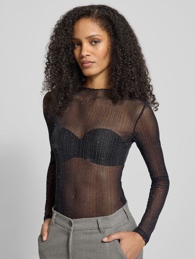 Vila Longsleeve in semitransparentem Design Modell 'TURNO' Black 3