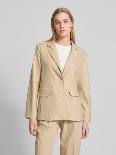 OPUS Żakiet z kołnierzem z połami model ‘Jaomi’ Piaskowy 4