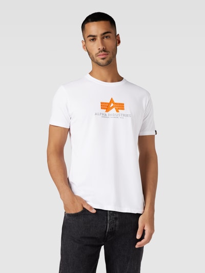 Alpha Industries T-shirt z nadrukiem z logo Biały 4