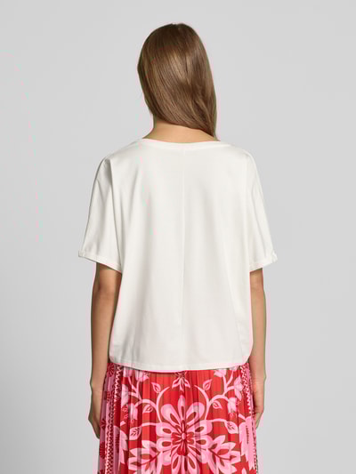 Oui Boxy fit T-shirt met V-hals Wit - 5