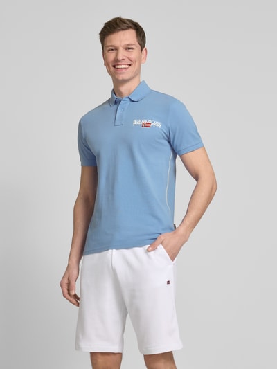 Napapijri Slim Fit Poloshirt mit Label-Print Modell 'AYLMER' Royal 4