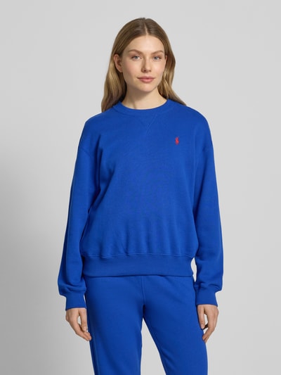 Polo Ralph Lauren Sweatshirt met ronde hals en labelstitching Koningsblauw - 4