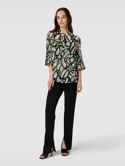 Luisa Cerano Bluse mit Allover-Muster Offwhite 1