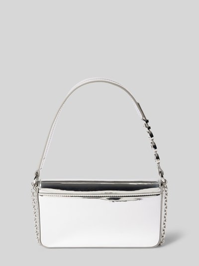 HUGO Clutch mit Label-Applikation Modell 'Mel' Silber 3