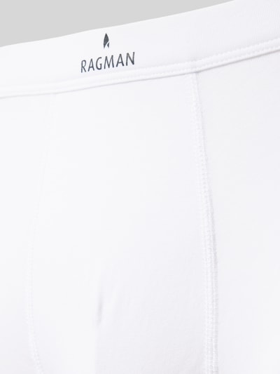 RAGMAN Boxershorts mit Label-Print Modell 'PIMA' Weiss 2