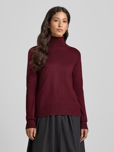 s.Oliver RED LABEL Regular Fit Rollkragenpullover aus Viskose-Mix Bordeaux 4