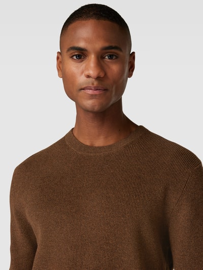 Esprit Collection Sweter z dzianiny z prążkowanymi wykończeniami Beżowy 3