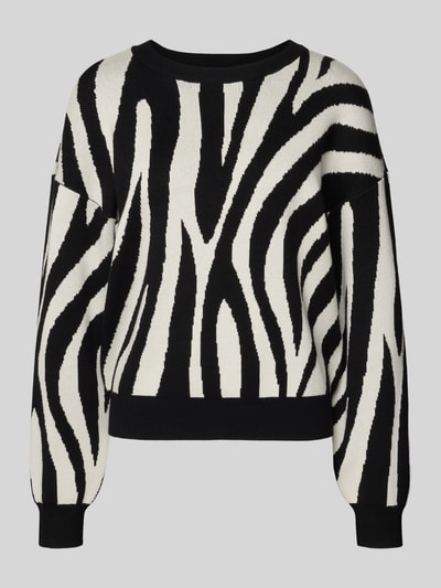 VERO MODA Regular fit gebreide pullover van viscosemix, model 'SILJEANIMAL' Offwhite - 2