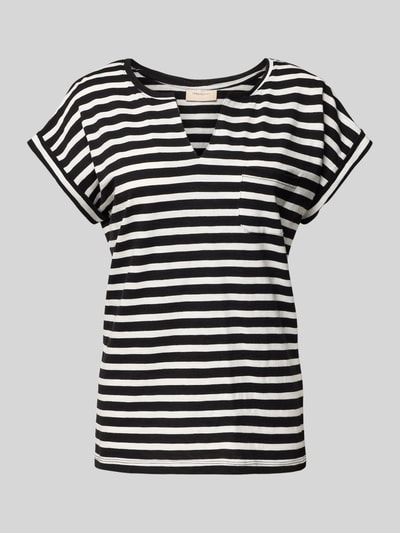 FREE/QUENT T-Shirt mit V-Ausschnitt Modell 'Viva' BLACK 2