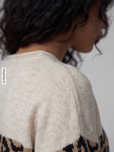 ONLY Relaxed Fit Pullover mit Leoparden-Muster Sand 3