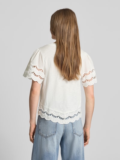 B.Young T-Shirt mit Lochstickerei Modell 'PALORA' Offwhite 5