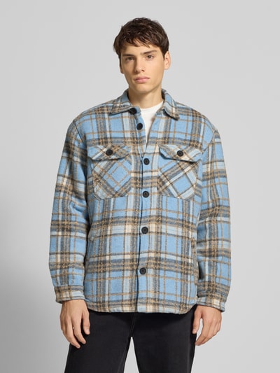 Redefined Rebel Regular fit overhemdjack met kentkraag, model 'Rian' Lichtblauw - 4