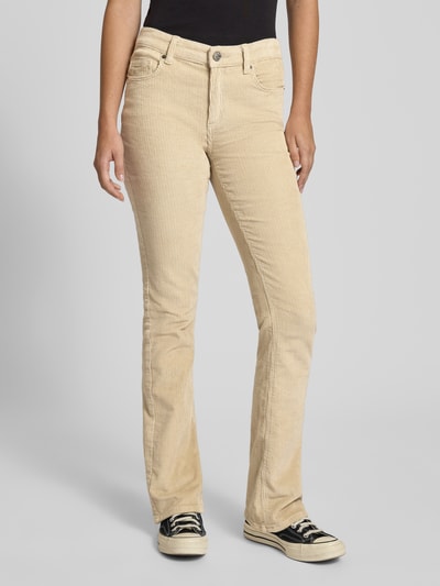 Only Spodnie sztruksowe o rozkloszowanym kroju z mieszanki bawełny model ‘MARY’ Écru 4