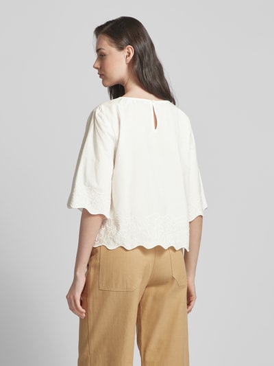 Esprit Blouseshirt met 1/2-mouwen in een losse pasvorm Offwhite - 5