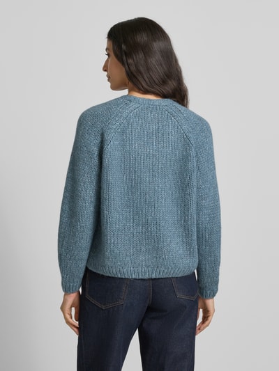Luisa Cerano Gebreid jack met alpaca Rookblauw - 5