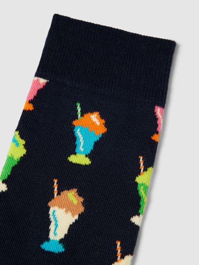 Happy Socks Socken mit Motiv-Print Modell 'Milkshake' Blau 2