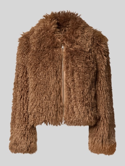STAND STUDIO Jacke aus Teddyfell mit Reißverschluss Hellbraun 2