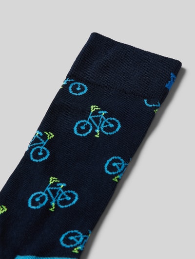 Happy Socks Socken mit Motiv-Stitching Modell 'Bike' Marine 2