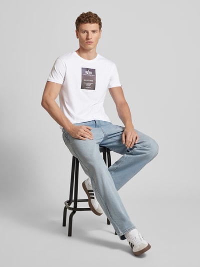 Alpha Industries T-Shirt mit Rundhalsausschnitt Weiss 1