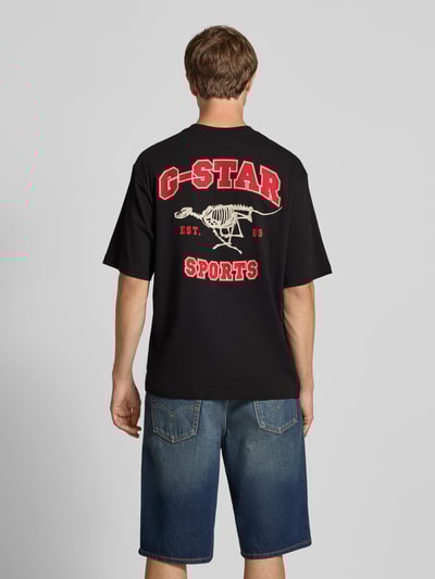 G-Star Raw Regular fit T-shirt met logoprint, model 'Running Dog' Zwart - 5