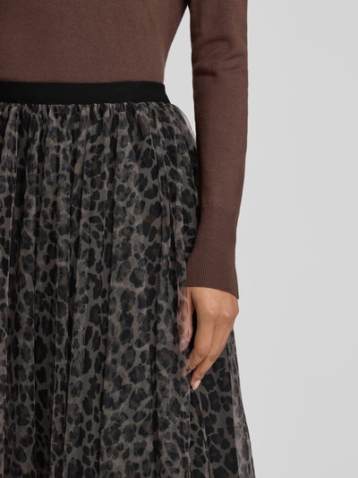 Apricot Regular Fit Maxirock mit Allover-Animal-Print Black 3