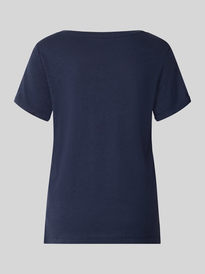 Produktfoto, Comfort Fit Pyjama aus Baumwoll-Viskose-Mix Modell 'Perfect Nights T-Shirt' von s.Oliver RED LABEL in Dunkelblau, glatte Struktur