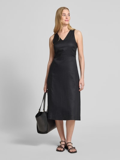 BOSS Orange Midi-jurk met V-hals, model 'Dasico' Zwart - 1