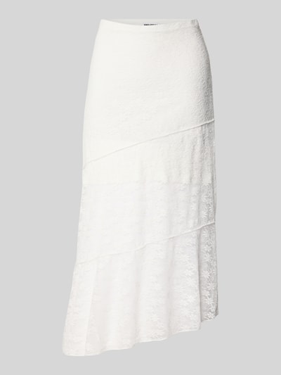 Review Spódnica midi z efektem podpalenia Biały 2