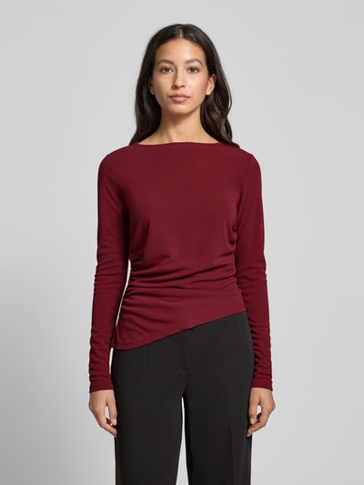 GUIDO MARIA KRETSCHMER WOMAN Regular Fit Longsleeve mit Falten-Optik Modell 'Hellen' Dunkelrot 4