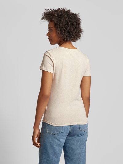 Guess T-Shirt mit Label-Print Modell 'CARRIE' Beige Melange 5