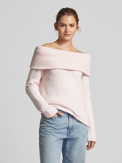 Gina Tricot Sweter z dzianiny z odkrytymi ramionami Różowy 4