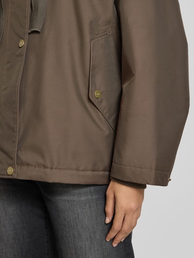 G-LAB Jas met rits en knoppenpaneel, model 'ROSIE' Taupe - 3