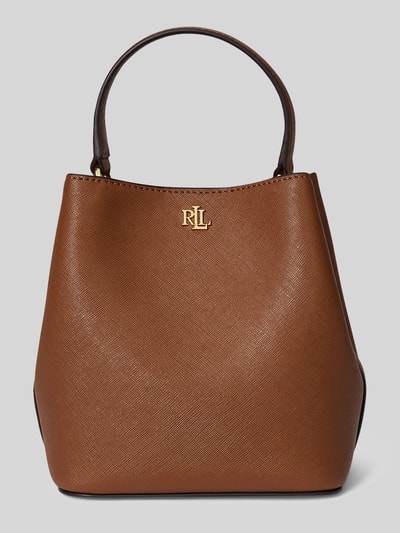 Lauren Ralph Lauren Torba na ramię z naturalnej skóry z odpinanym paskiem na ramię Koniakowy 2
