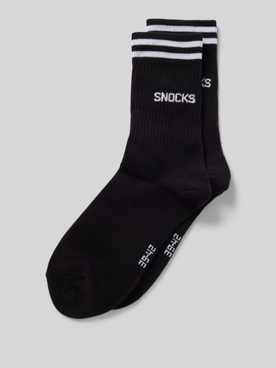 Snocks Socken mit Label-Stitching Modell 'Retro' Weiss 1