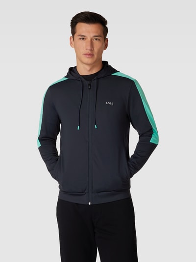 BOSS Green Sweatjacke mit Label-Print Modell 'Sicon' Marineblau 4