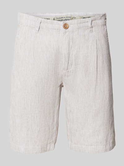 Colours & Sons Regular Fit Leinenshorts mit Gesäßtaschen Beige 2