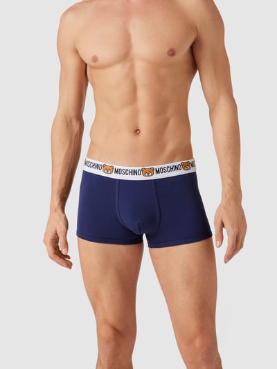 Moschino Swim + Underwear Obcisłe bokserki z dodatkiem streczu w zestawie 2 szt. Niebieski 1