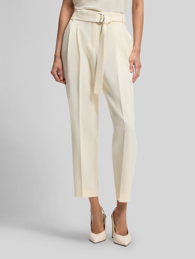 BOSS tapered broek met riemsluiting model 'TECARINAH' Lichtgeel - 4