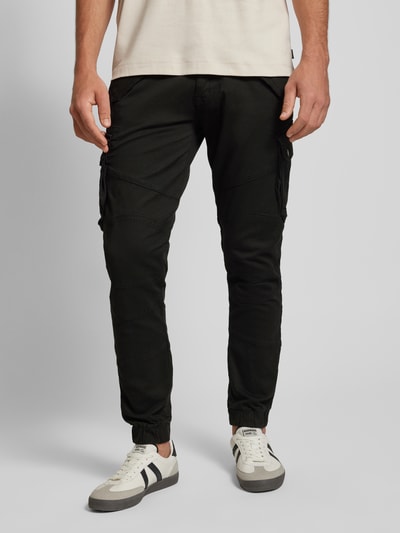 Alpha Industries Spodnie cargo o kroju tapered fit z kieszeniami z patką model ‘COMBAT PANT’ Czarny 4