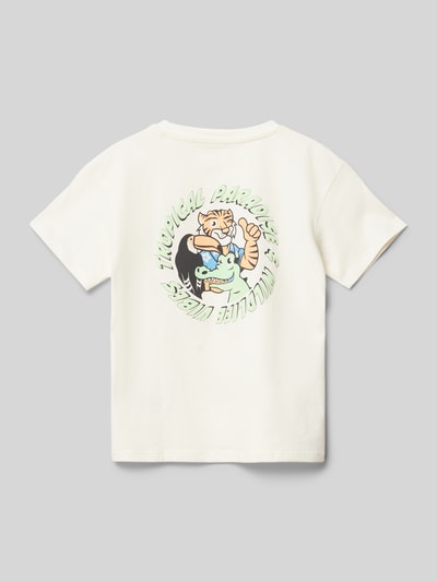 Tom Tailor T-shirt z nadrukowanym motywem Złamany biały 3