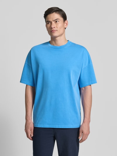 American Vintage T-Shirt mit geripptem Rundhalsausschnitt Modell 'FIZVALLEY' Hellblau 4