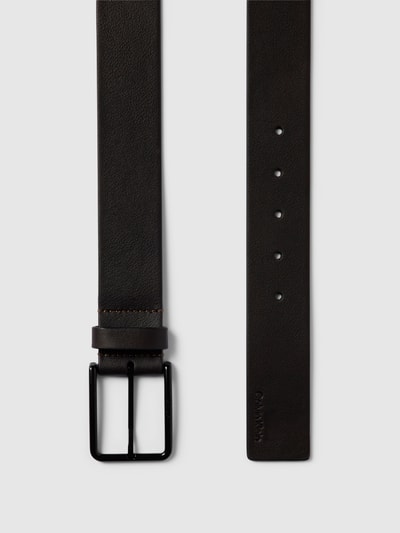 CK Calvin Klein Leren riem met labeldetail, model 'WARMTH' Donkerbruin - 3