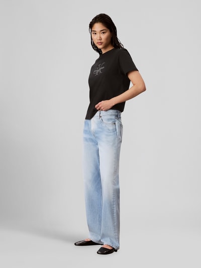 Calvin Klein Jeans Regular fit t-shirt van puur katoen Zwart - 1