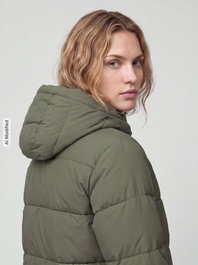 Tom Tailor Denim Kurtka w stylu puffer z kapturem i wypełnieniem puchowym Oliwkowy 3