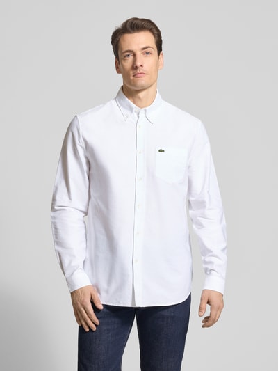 Lacoste Koszula casualowa o kroju regular fit z czystej bawełny Biały 4